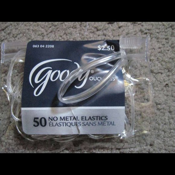 50 Goody Value Pack Clear Ouchless No Metal Small Poly Elastic Hair Bands Pouch - Picture 1 of 10